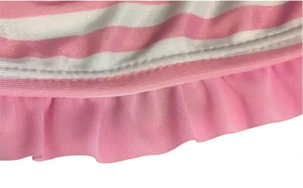 NEW Baby Girl DC ComicsFuture Batgirl Pink Ruffle Trim Bikini Swimsuit Size 6/9M